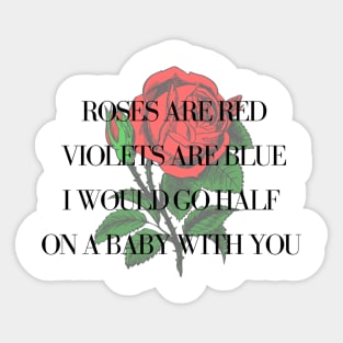 Roses Are Red Valentines Sticker